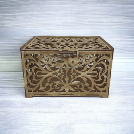 Cutie dar evenimente din lemn, design vintage, 30x24x18cm [1]