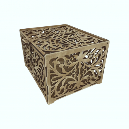 Cutie dar evenimente din lemn, design vintage, 30x24x18cm [2]
