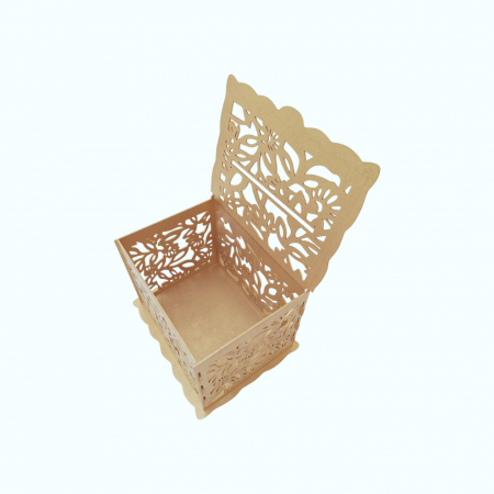 Cutie dar pentru plicuri de nunta, HDF, auriu, 30x24x22.5CM [3]