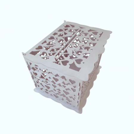 Cutie de bani pentru cununia civila din HDF, argintiu, 30x24x22.5CM [2]