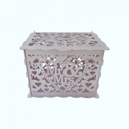 Cutie de bani pentru cununia civila din HDF, argintiu, 30x24x22.5CM [1]