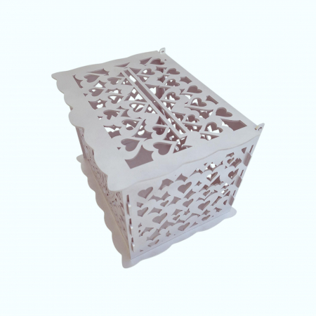 Cutie de bani pentru cununia civila din HDF, argintiu, 30x24x22.5CM [4]