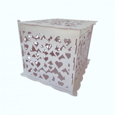 Cutie de bani pentru cununia civila din HDF, argintiu, 30x24x22.5CM [5]