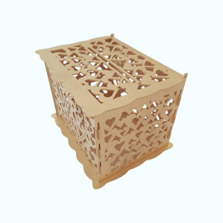 Cutie de bani pentru cununia civila din HDF, auriu, 30x24x22.5CM [3]