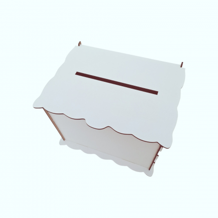 Cutie de bani pentru nunta sau botez, HDF alb, 30x24x22,5cm [3]