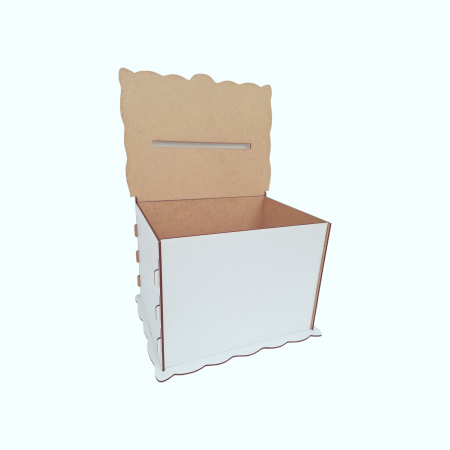 Cutie de bani pentru nunta sau botez, HDF alb, 30x24x22,5cm [6]