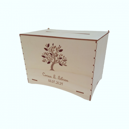 Cutie de dar din lemn - model Copac [1]
