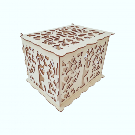 Cutie de dar pentru nunta, cerere in casatorie, lemn, 30x24x22.5cm [2]
