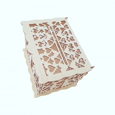 Cutie de dar pentru nunta, cerere in casatorie, lemn, 30x24x22.5cm [8]