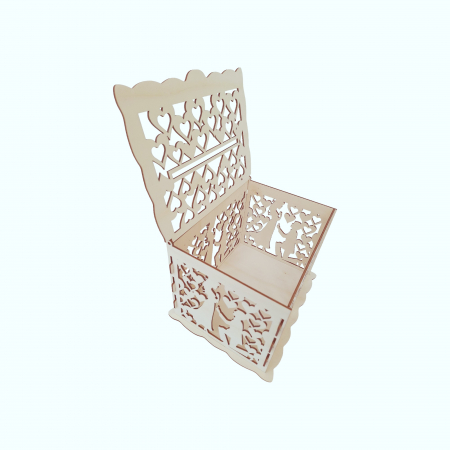 Cutie de dar pentru nunta, cerere in casatorie, lemn, 30x24x22.5cm [7]