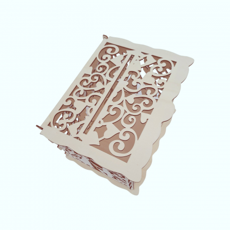Cutie de dar pentru petrecere de nunta, lemn plop, 30x24x22.5CM [3]