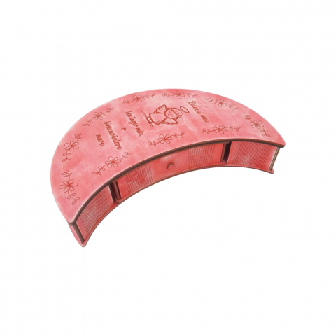 Cutie din lemn, compartiment stick si poze 10x15cm pentru botez, roz vintage [7]