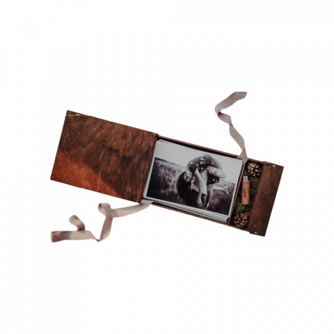 Cutii pentru poze si stick usb nunta - Cutie lemn pentru poze 10x15cm si stick usb - personabila
