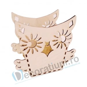 Cutii - Cutie ornament din lemn - model Owl