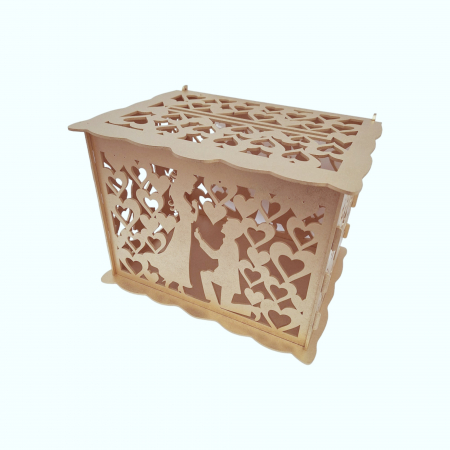 Cutie pentru plicuri dar de nunta, HDF, auriu, 30x24x22.5CM [1]
