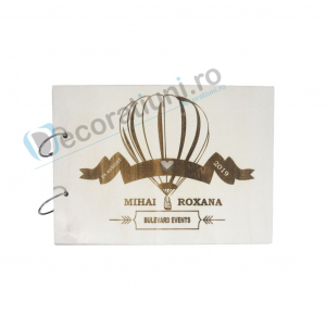 Decoratiuni evenimente - Guestbook din lemn personalizat, guestbook nunta - model balon