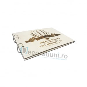 Guestbook din lemn personalizat, guestbook nunta - model balon [2]