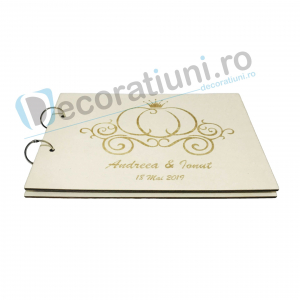 Guestbook din lemn personalizat, guestbook nunta - model caleasca [3]