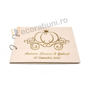 Guestbook din lemn personalizat, guestbook nunta - model caleasca [1]
