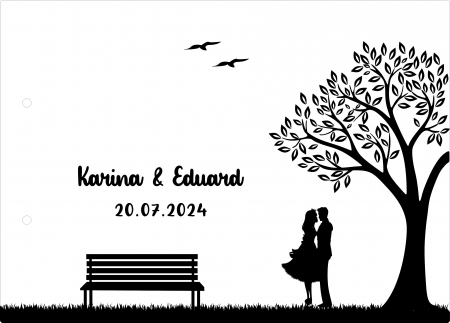 Guestbook nunta - Guestbook personalizat pentru nunta - model cuplu in natura