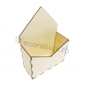 Cutii decorative tip cos - Cutie din lemn - model plic