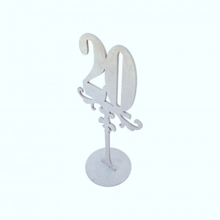 Numar de masa pentru botez sau nunta, argintiu, 25cm [5]