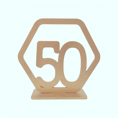 Numere de masa nunta sau botez, auriu, 11x12cm - model hexagon [3]