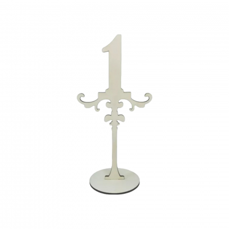 Decoratiuni botez - Numere de masa pentru nunta - model ROYAL cu suport