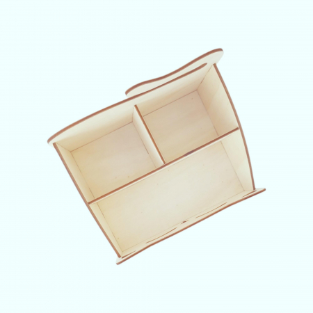 Organizator birou din lemn, model pisica, 20x15x15cm [4]