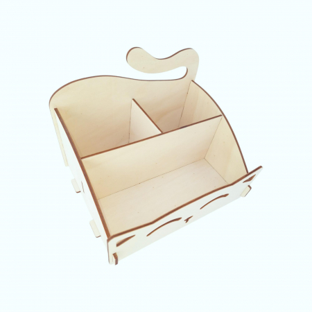 Organizator birou din lemn, model pisica, 20x15x15cm [5]