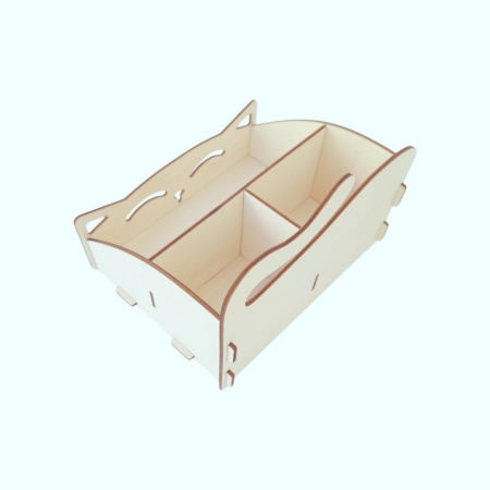 Organizator birou din lemn, model pisica, 20x15x15cm [8]