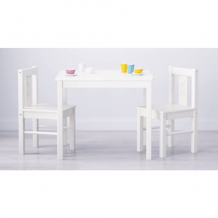 Decoratiuni camera copii - Set masuta cu 2 scaune din lemn masiv pentru copii