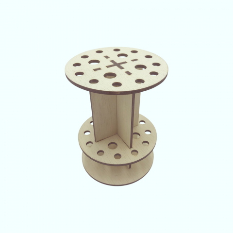 Suport din lemn pentru pensule - model Brush Holder [3]