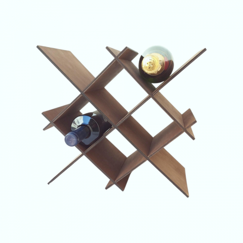 Suport sticle vin din lemn, maro, 6 sticle [1]