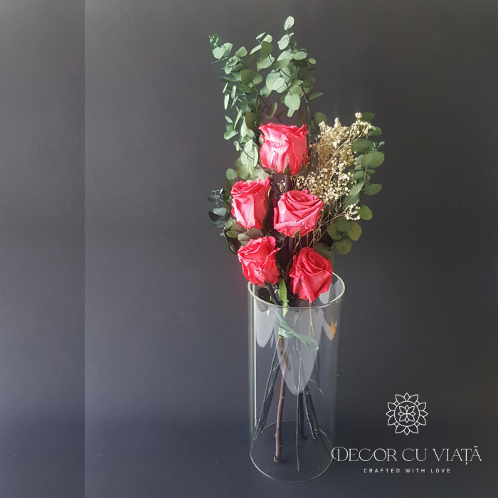 Buchet trandafiri criogenati dark pink [3]