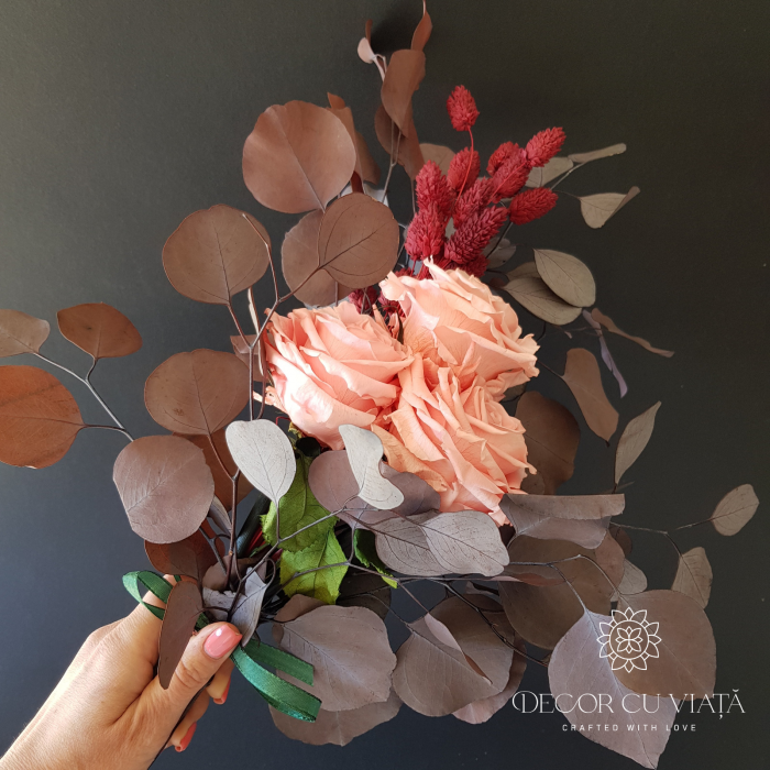 Buchet trandafiri criogenati pink pastel [3]