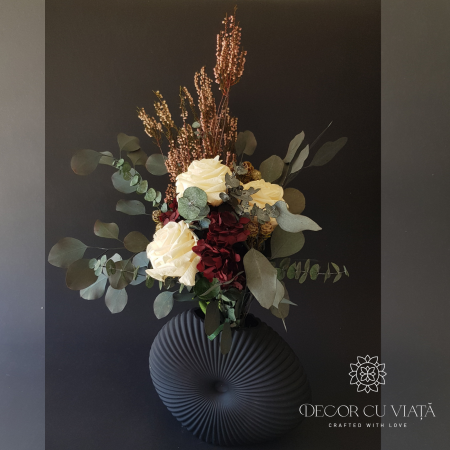 Toate produsele - Buchet trandafiri criogenati alb champagne