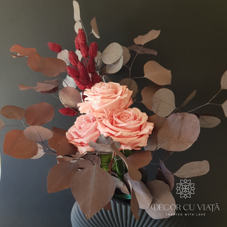 Toate produsele - Buchet trandafiri criogenati pink pastel
