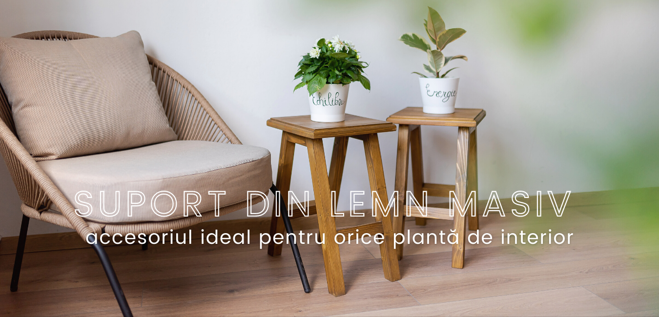 Suport din lemn masiv - accesoriul ideal pentru orice plantă de interior