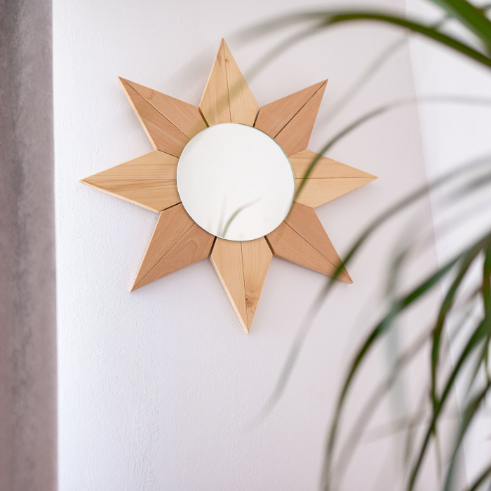 Oglindă decorativă "Floarea Soarelui" cu ramă din lemn masiv [3]