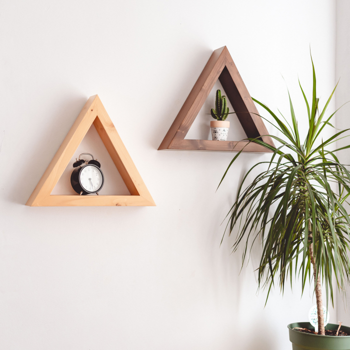 Set rafturi triunghiulare pentru perete, lemn masiv [2]