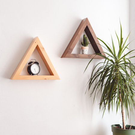 Set rafturi triunghiulare pentru perete, lemn masiv [1]