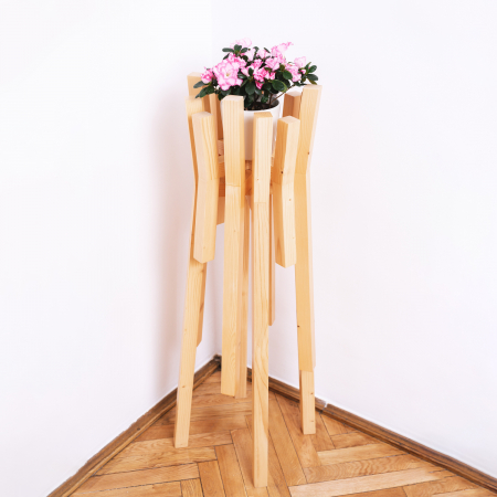 Set de trei suporturi pentru flori din lemn masiv [5]