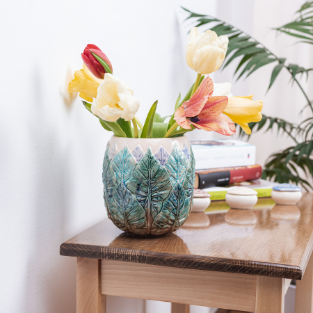 Vază pentru flori realizată manual din ceramică [1]