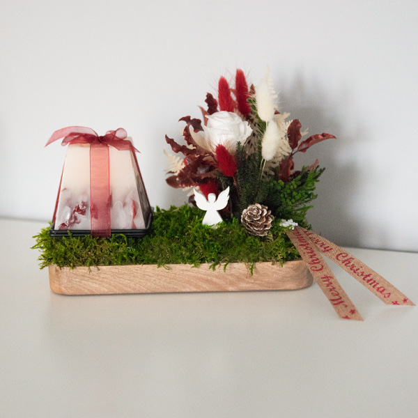 Lumânare decorativă plante naturale stabilizate 23cm [3]