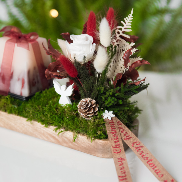 Lumânare decorativă plante naturale stabilizate 23cm [2]