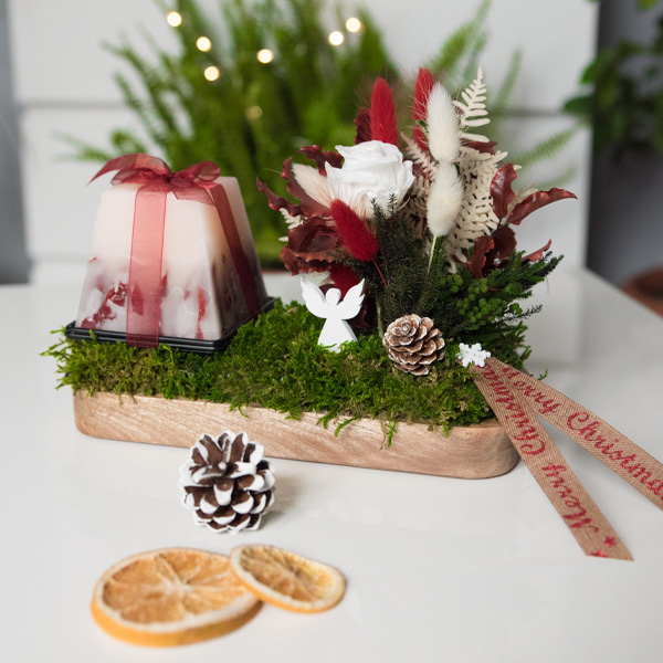 Lumânare decorativă plante naturale stabilizate 23cm [4]