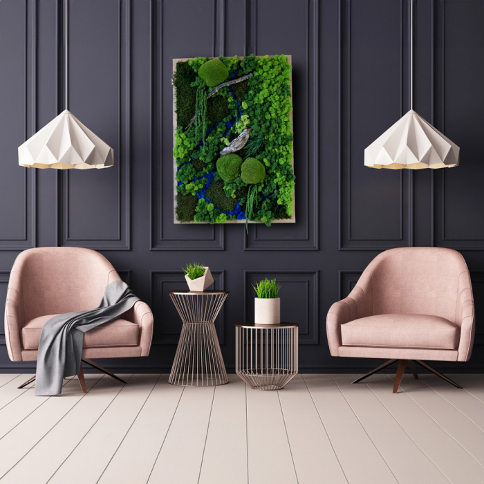 Panou decorativ cu licheni "Peisaj Delta" 72x52 cm [3]