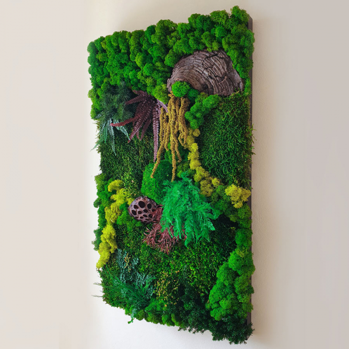 Panou decorativ ,,Pădure" cu plante naturale 60×35cm [2]