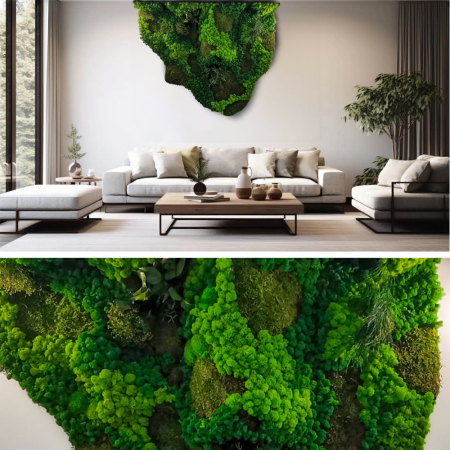 Panouri decorative cu licheni - Panou decorativ cu muschi si licheni, volumetric   - "Conexiune si vigoare "